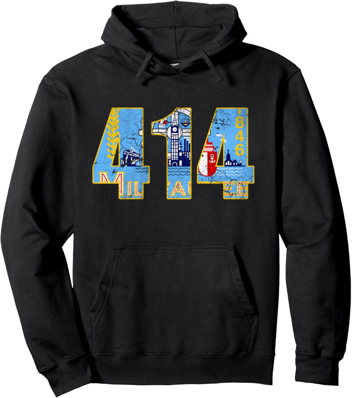 414 Milwaukee Flagge Wisconsin Herren Damen Kinder Pullover Hoodie