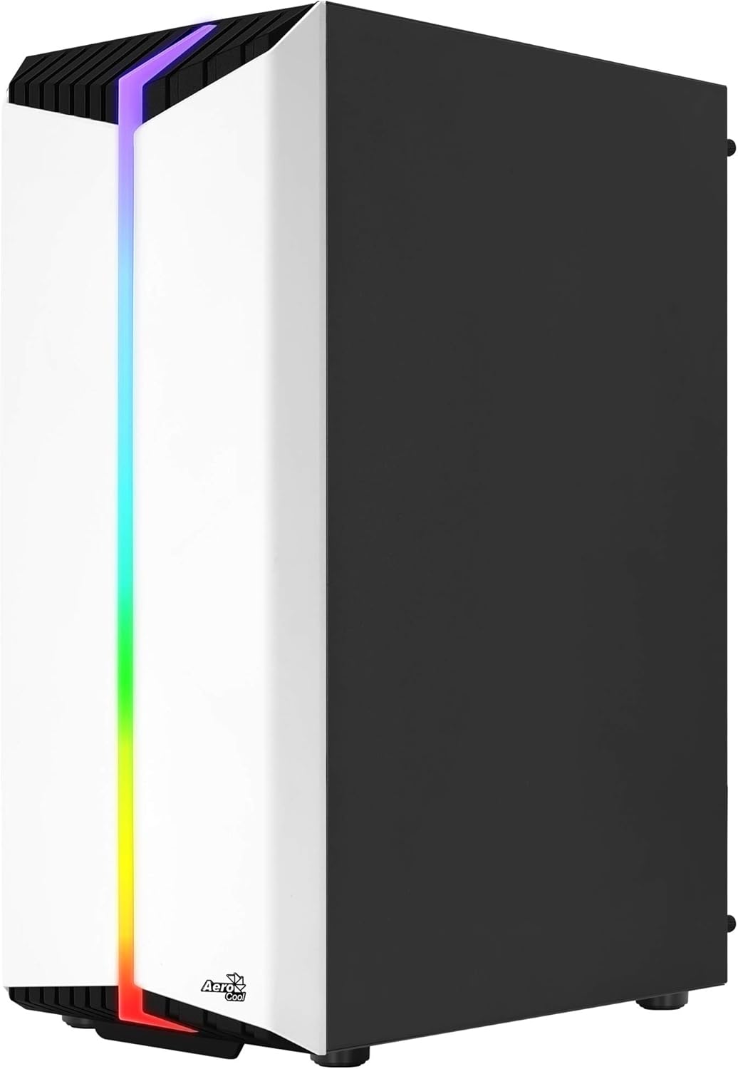 AeroCool BIONICV1WH Weiss, RGB Gaming PC-Gehäuse, Gehärtetes Glas + 12cm-Lüfter Weiss BIONICV1, Weis