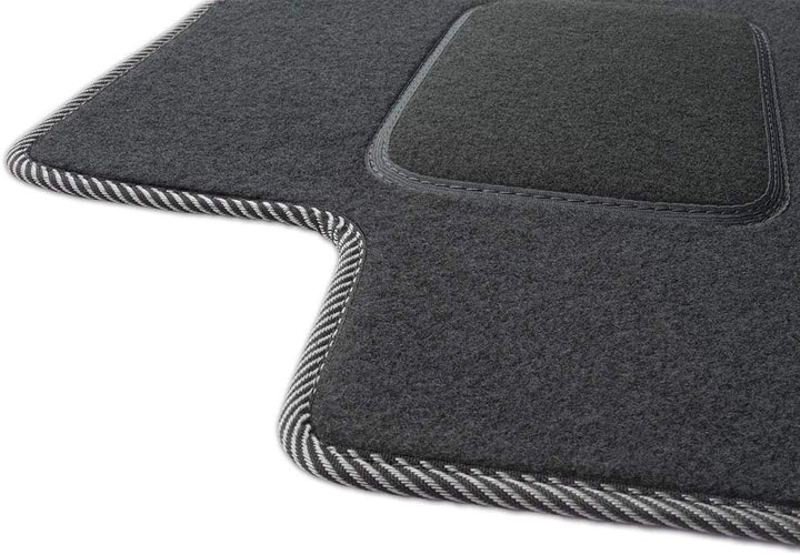 MOTOS Standard Velours-Fussmatten passend für Audi TT II 8J 2006-2014 - Standard, Gewebt, Weiss fuss