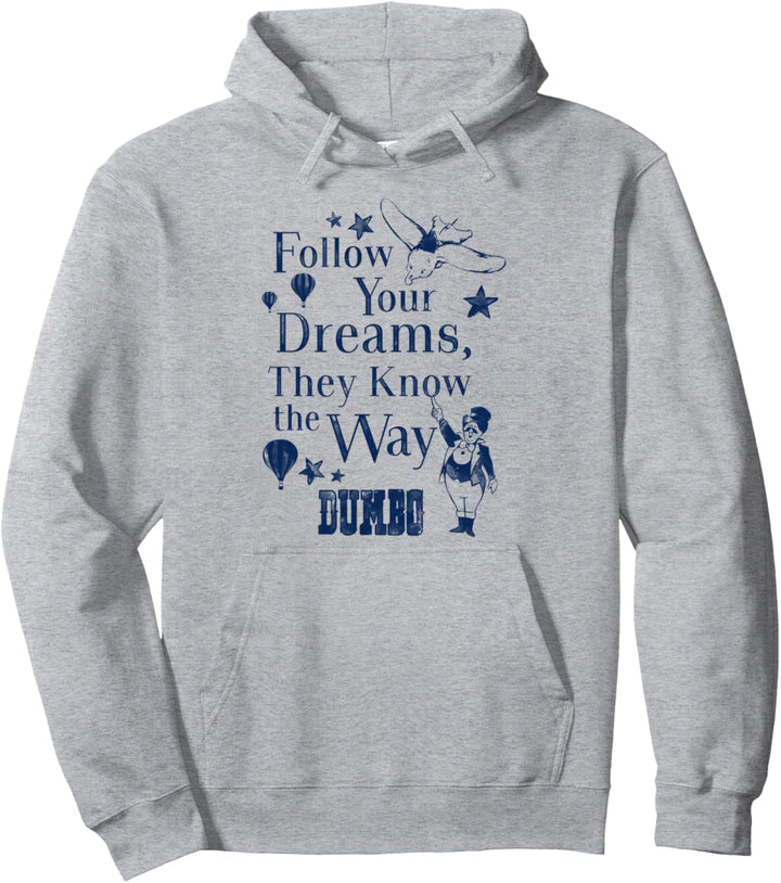 Disney Dumbo Follow Your Dreams Vintage Poster Pullover Hoodie