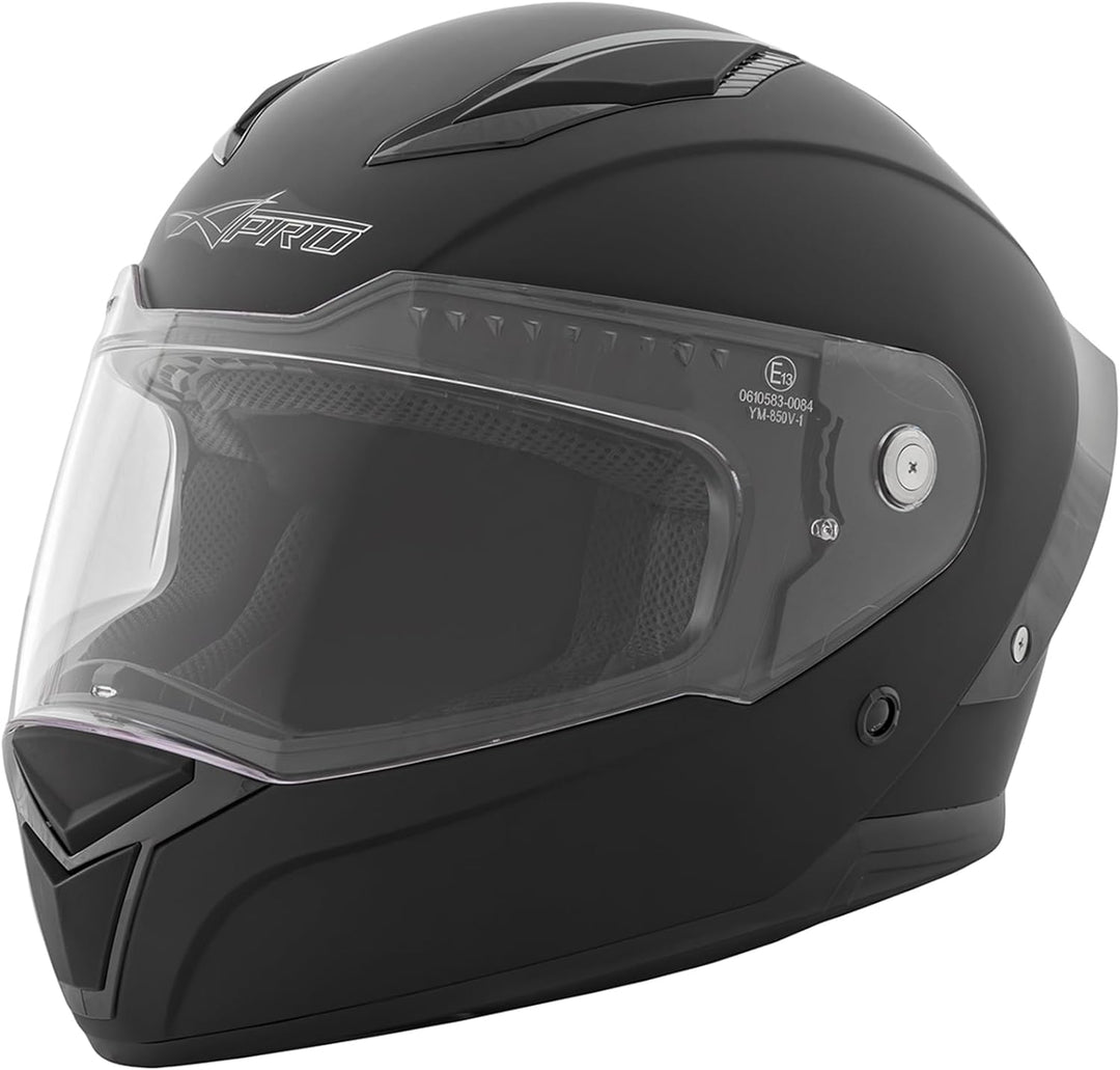 Integralhelm Motorradhelm Rollerhelm Anti-Kratz-Visier Touring Sport 55-56 cm ( S) Schwarz Matt, 55-