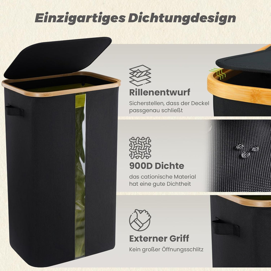 100L Gelber Sack Ständer Stabil, Mülleimer, Ständer Gelber Sack mit Transparentem Fenster, Müllsackh