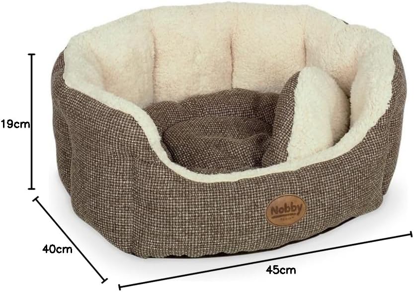 Nobby Komfort Bett oval "ALBA" braun L x B x H: 45 x 40 x 19 cm braun 45 x 40 x 19 cm, braun 45 x 40
