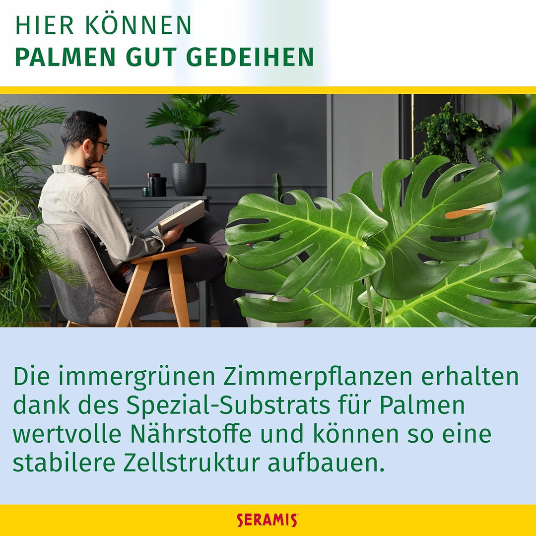 Seramis Spezial-Substrat für Palmen, 15 l & Giessanzeiger für alle Topfpflanzen, 2 Stück, Kein Batte