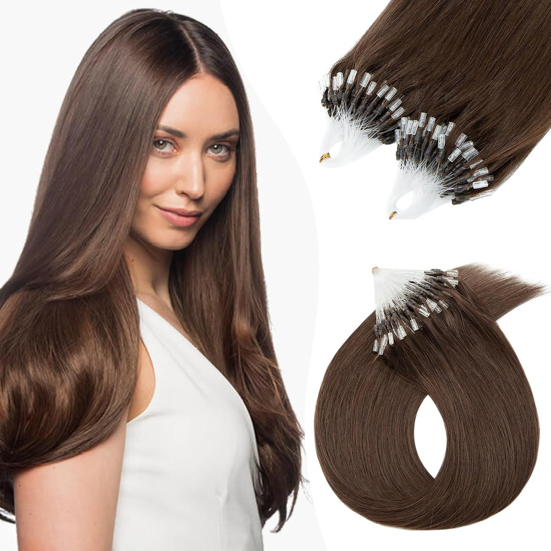 Echthaar Extensions Microring Extensions Echthaar 0,5g/Strähne 100 Strähnen/Packung Weich Haarverlän