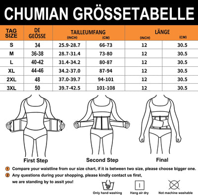 CHUMIAN Damen Bauchweggürtel Fitnessgürtel Verstellbare Neopren Sauna Gürtel Schwitzgürtel Taille Tr