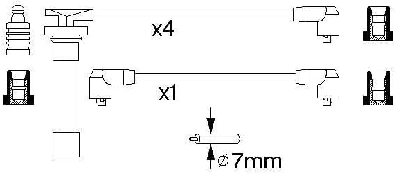 Bosch 0986356799 - Zündleitung - 5er Set