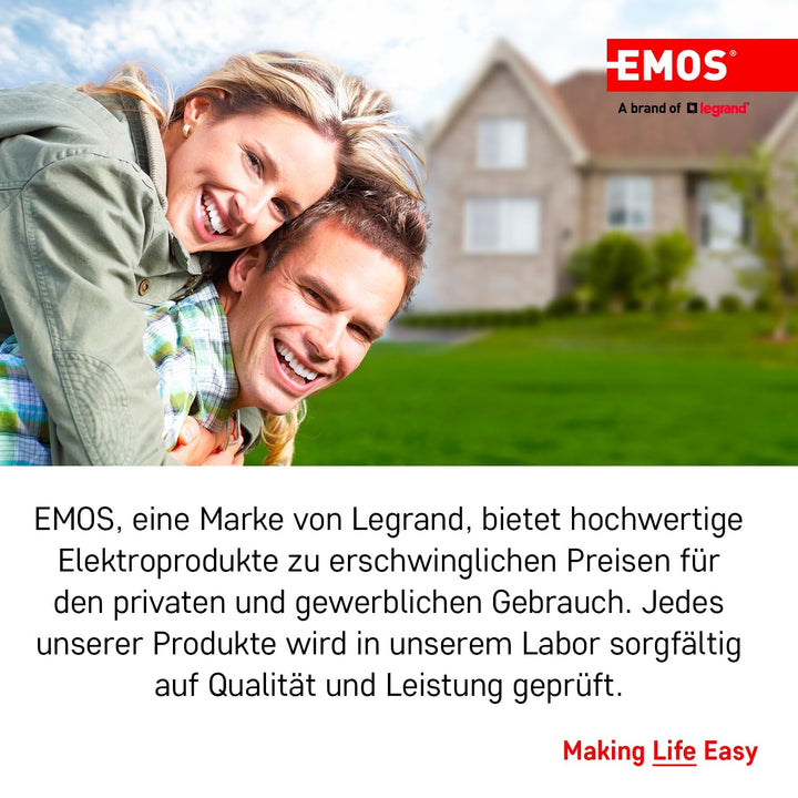 EMOS EV023 Küchenwaage aus Edelstahl mit Wandaufhängung/Digitalwaage mit beleuchtetem LCD Display/Ta