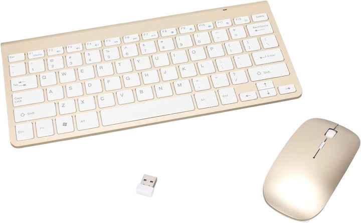Elprico Kabelloses Tastatur-Maus-Set, 2,4 G USB, Dünne Ergonomische Stummschalttaste für Computer (L