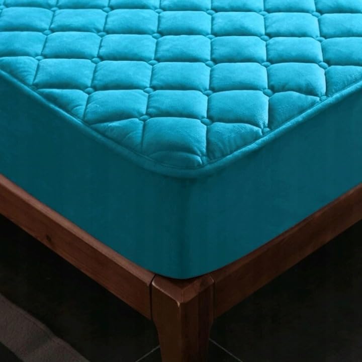 Matratzenbezug 160x200 cm Wasserdicht – Velours Matratzenschoner mit Rundumgummi, Elastisch, Atmungs