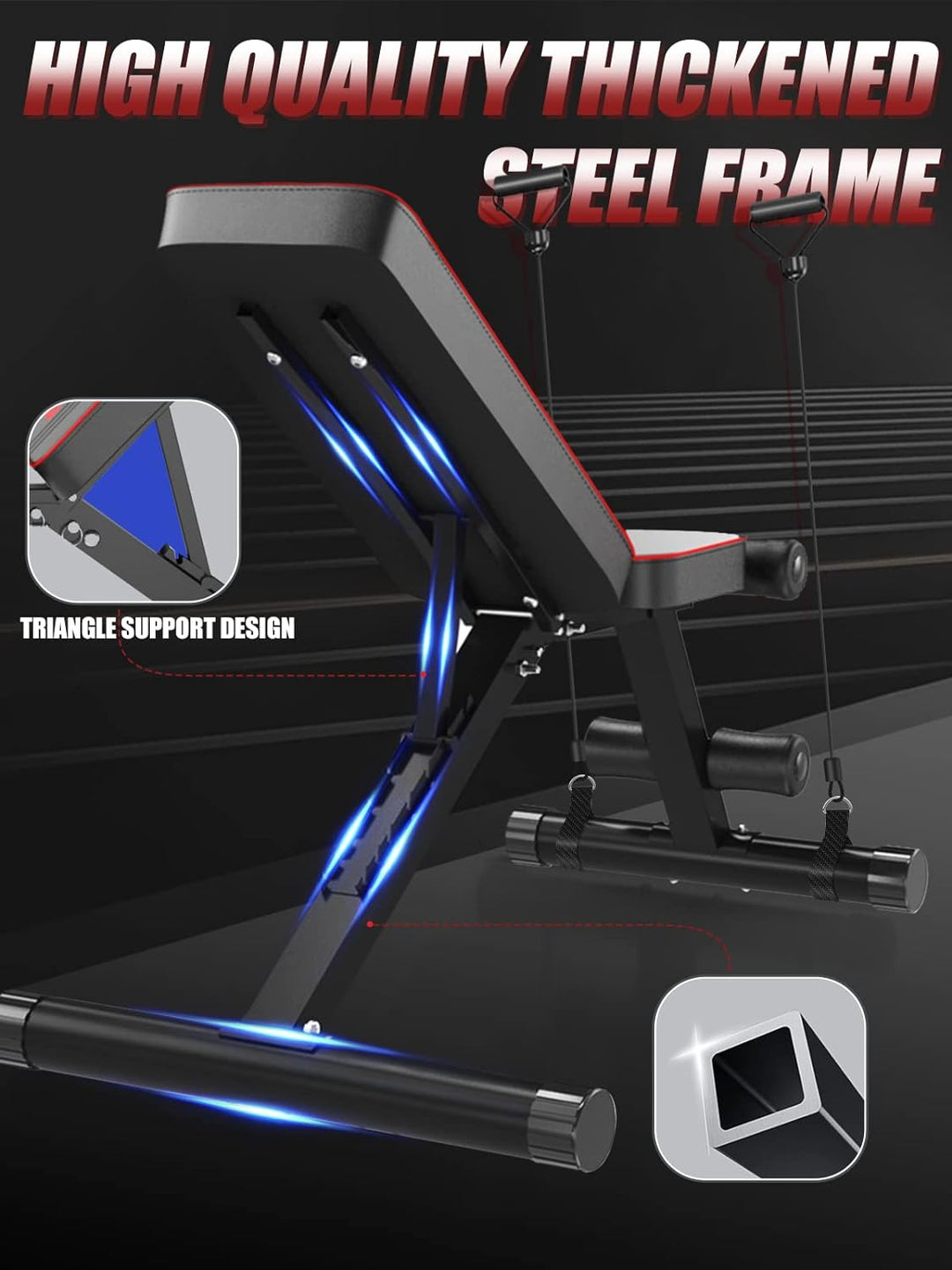 Yoleo Verstellbare Hantelbank – Utility-Hantelbänke für Ganzkörpertraining, faltbar, flach, neigbar,