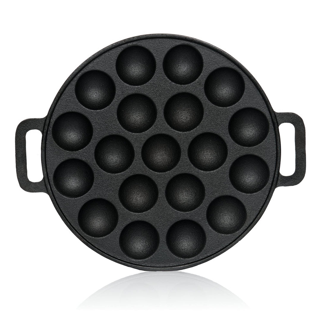 BBQ-Toro Gusseisen Poffertjes Pfanne | Förtchenpfanne für 19 Förtchen | Ø 24 x (H) 1,7 cm | preseaso