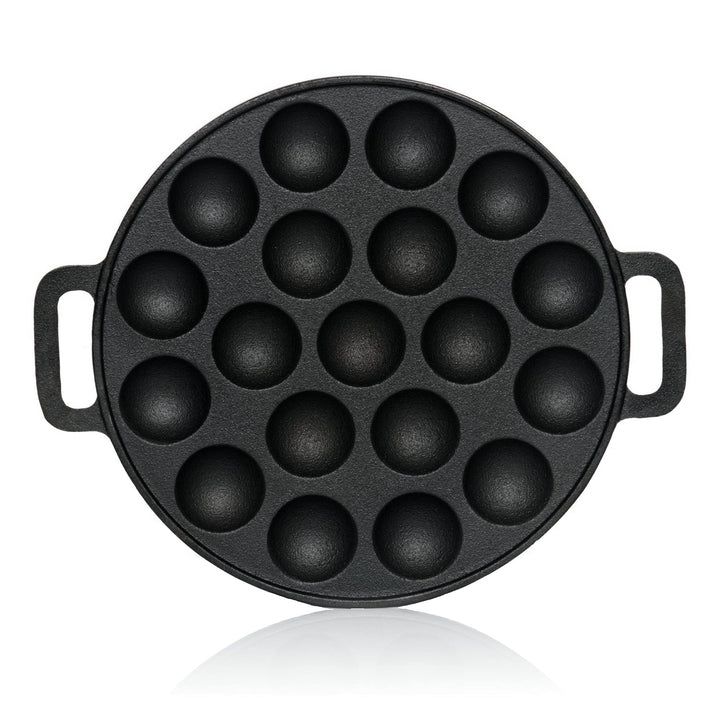 BBQ-Toro Gusseisen Poffertjes Pfanne | Förtchenpfanne für 19 Förtchen | Ø 24 x (H) 1,7 cm | preseaso