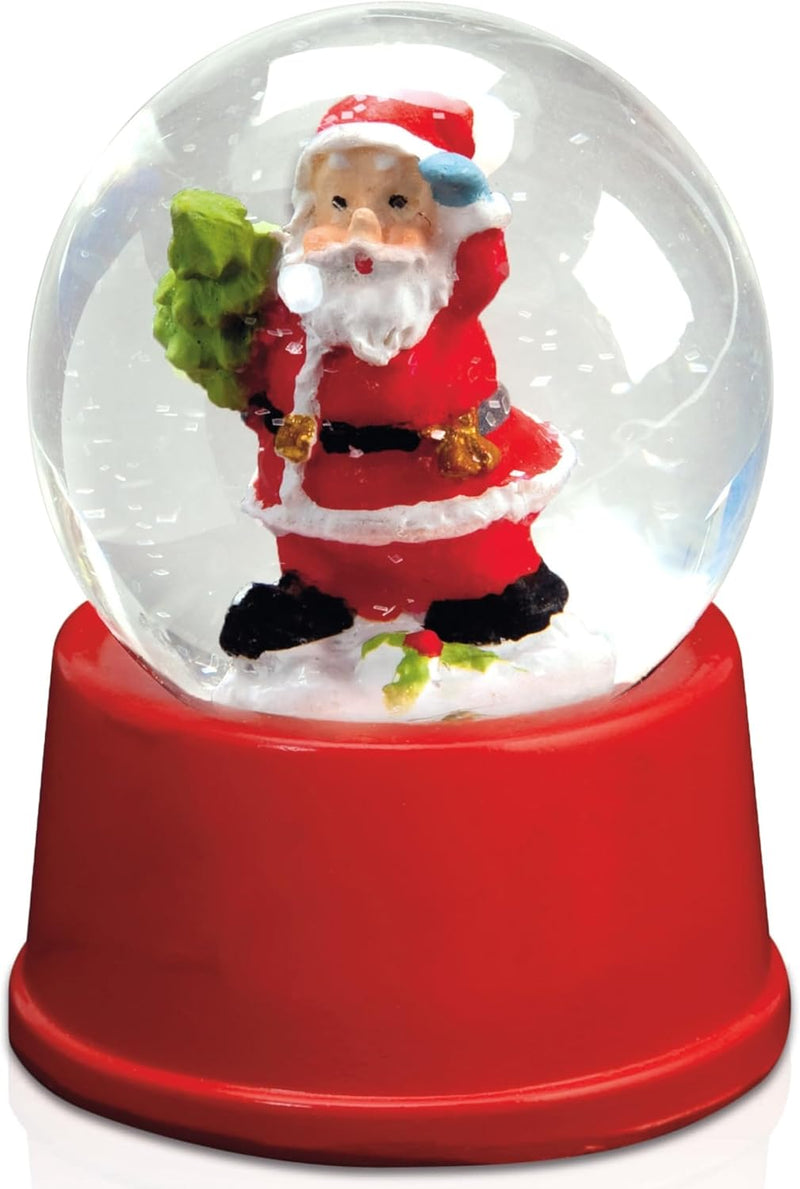 6 Stück Schneekugeln mit Weihnachtsmann Figur Snowdome Kugelornamente Schneewirbel als Deko oder Mit