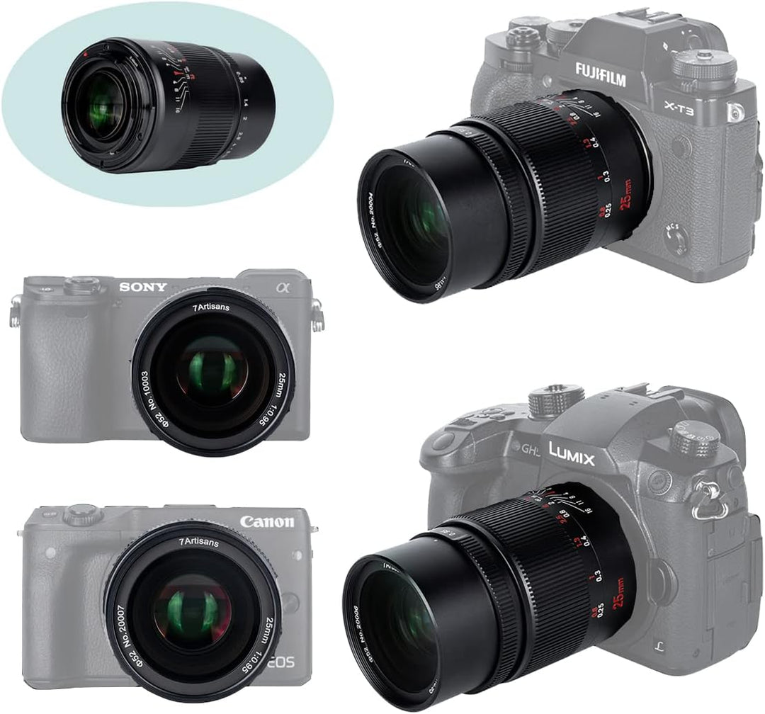 7artisans 25mm F0.95 APS-C Dokumentarfotografie Grosse Blende Spiegellose Kamera Festbrennweite für