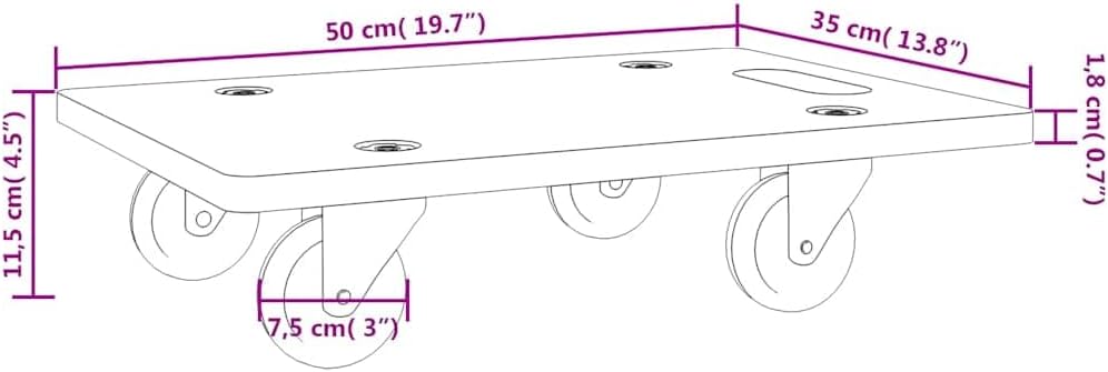 vidaXL Rollbretter 2 STK., Transportroller mit Anti Rutsch Oberfläche, Transporthilfe für Umzug Möbe