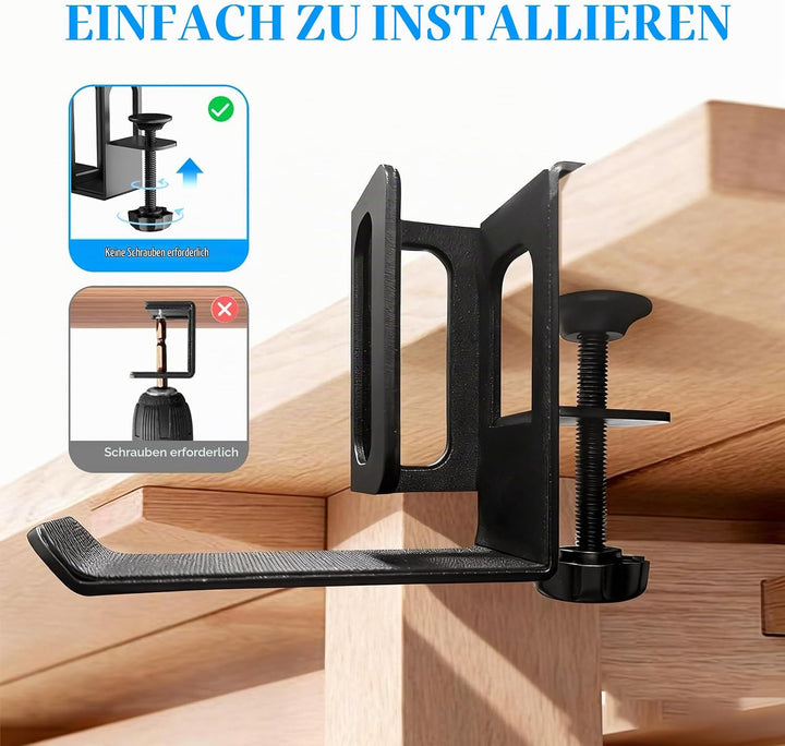 2 Stück Seitlich Aufhängbarer Laptop Organizer am Schreibtisch, Verstellbare Schreibtisch Seitenaufb