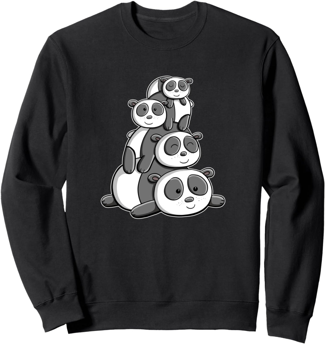 Süsse Panda Familie I Manga Wildtier Pandabär I Pandas Sweatshirt