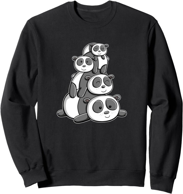 Süsse Panda Familie I Manga Wildtier Pandabär I Pandas Sweatshirt