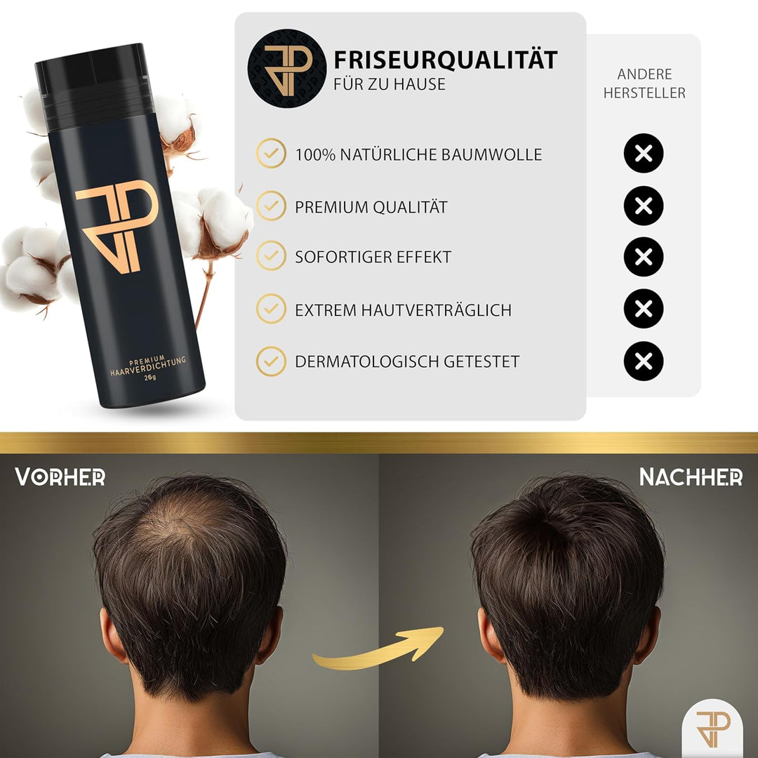 JP Confidence - Volles Haar in Sekunden - Premium Streuhaar in Friseurqualität. Haarverdichtung gege