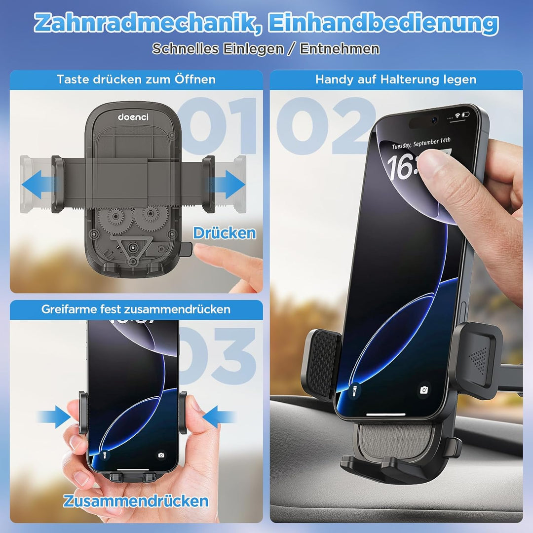Handyhalterung Auto Upgrade Super Saugnapf＋Hakenclip Handy Halterung Auto Universal für Armaturenbre