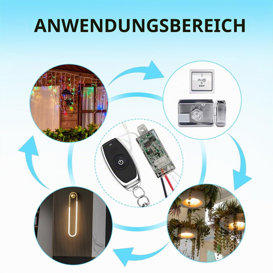 12v funkschalter,DC 12V 1 Kanal Trockenkontaktschalter Schaltrelais funkschalter,2A Mini Relais Wire