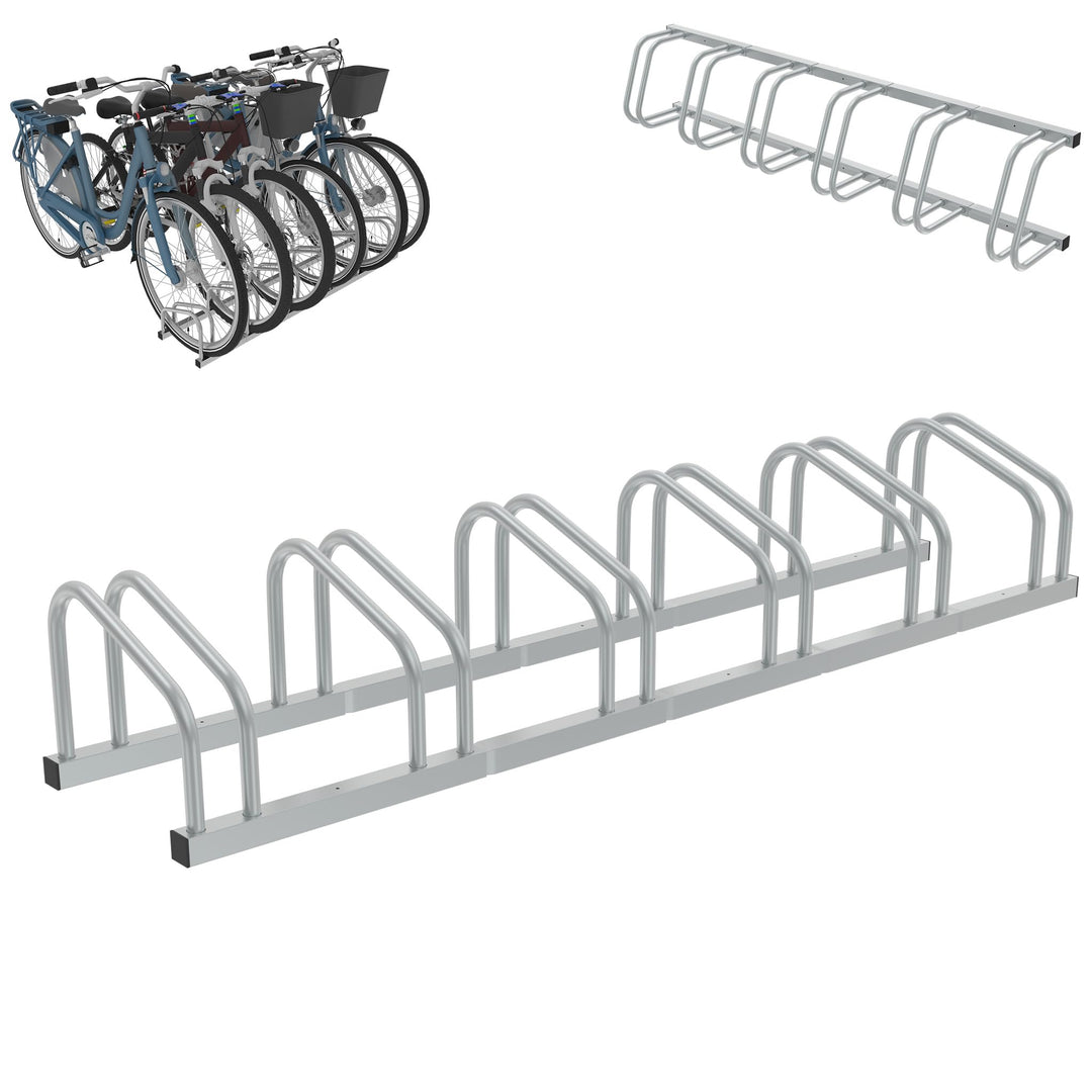 XMTECH Fahrradständer Boden für 6 Fahrräder mit 30-60 mm Reifenbreiten, Fahrradhalter Aufstellstände