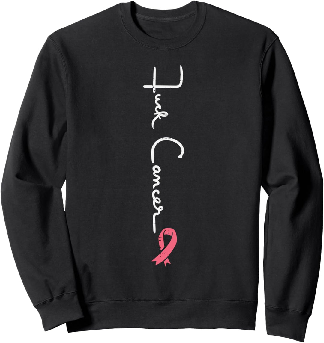 F Cancer Pink Ribbon Survivor Brustkrebs Awareness Women Sweatshirt