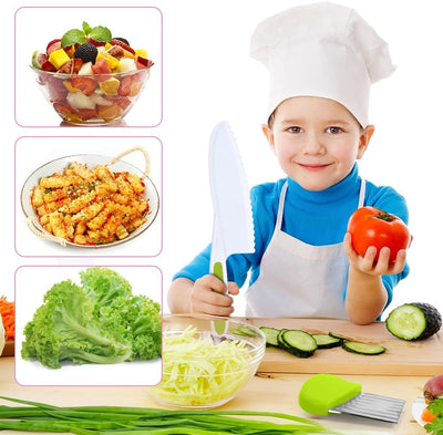 Vicloon Kinder-Küchenmesser-Set,24 Stück Kindermesser zum Schneiden und Kochen, Kinder Sicherheit Ko