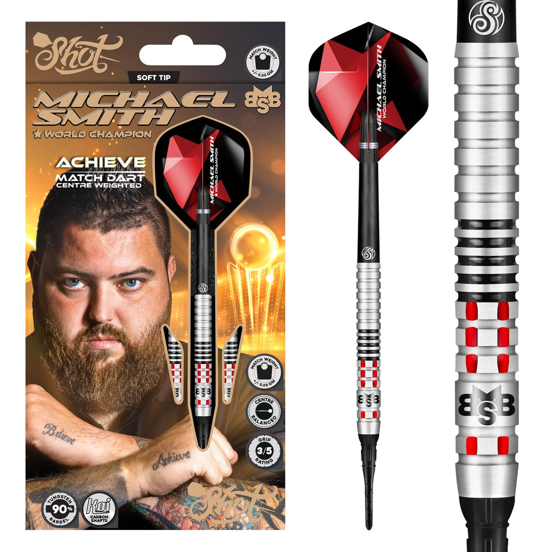 Shot Soft Darts Michael Smith Bully Boy Achieve Matchdart 90% Tungsten Softtip Darts Softdart Hochwe