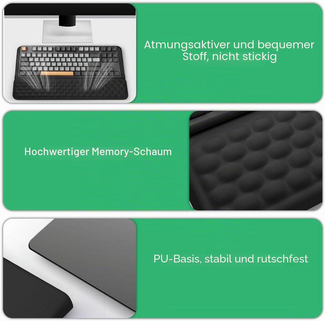 Sightday Tastatur-Handgelenkauflage mit Ständer, 2-in-1-Tastatur-Handgelenkstütze, weiche Memory-Sch