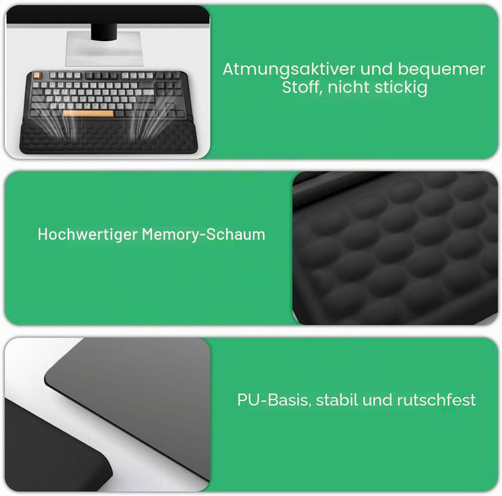 Sightday Tastatur-Handgelenkauflage mit Ständer, 2-in-1-Tastatur-Handgelenkstütze, weiche Memory-Sch