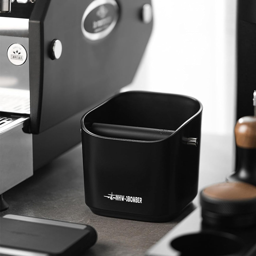 MHW-3BOMBER GB5967B Kaffeeklopfbox zum Ausgiessen von Kaffeesatz, 15 Tassen, 1,2 l, mit Edelstahlsta