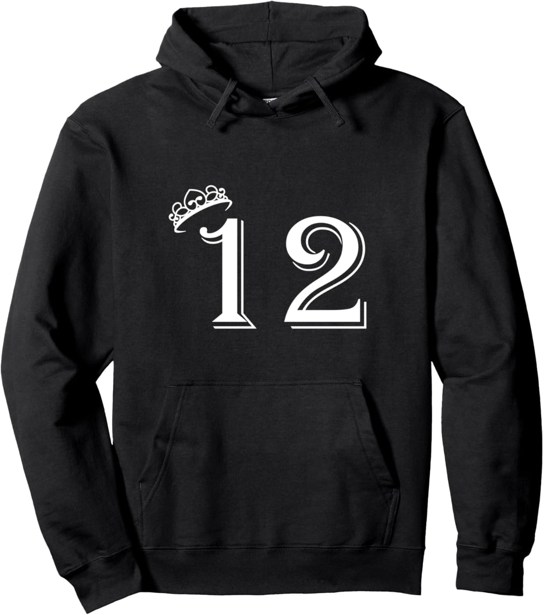 12. Geburtstag Jungs Mädchen Teenager Vintage Zahl mit Krone Pullover Hoodie