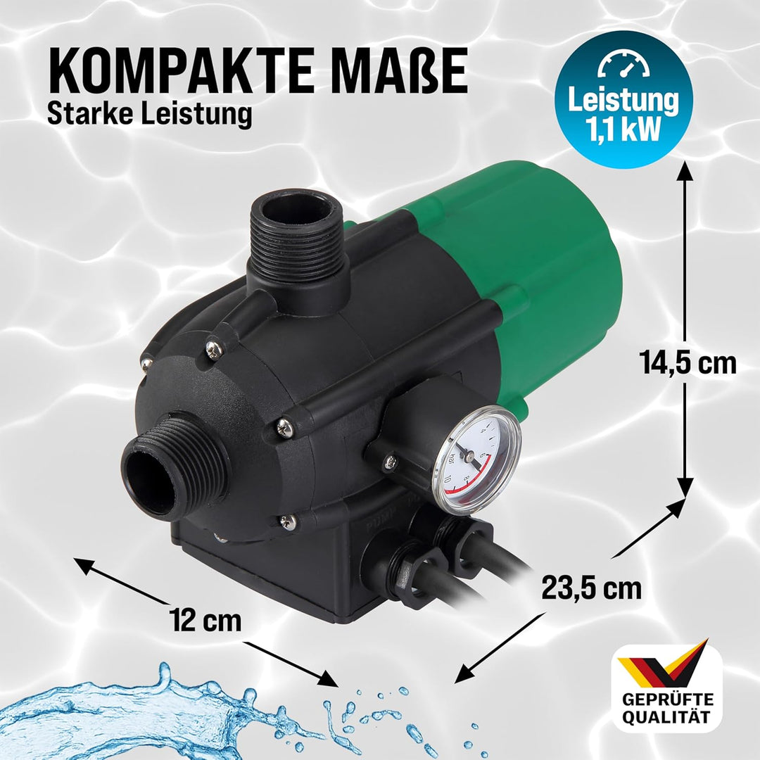 Monzana Pumpensteuerung Druckwächter Baranzeige Kabel 10 bar Pumpensteuerung Druckschalter auto. Ein