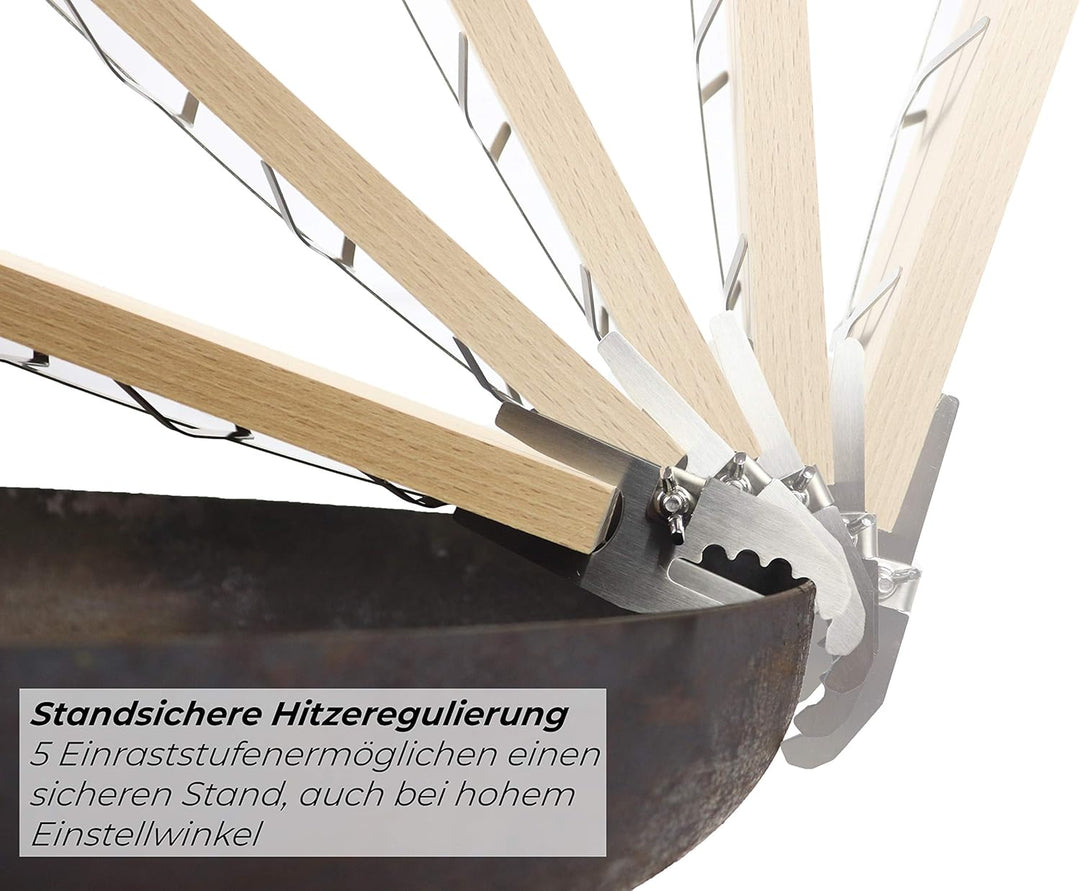 Flammlachsbretter mit Stabiler Edelstahl-Halterung - Grillzubehör für Feuerschalen und Kugelgrill (2