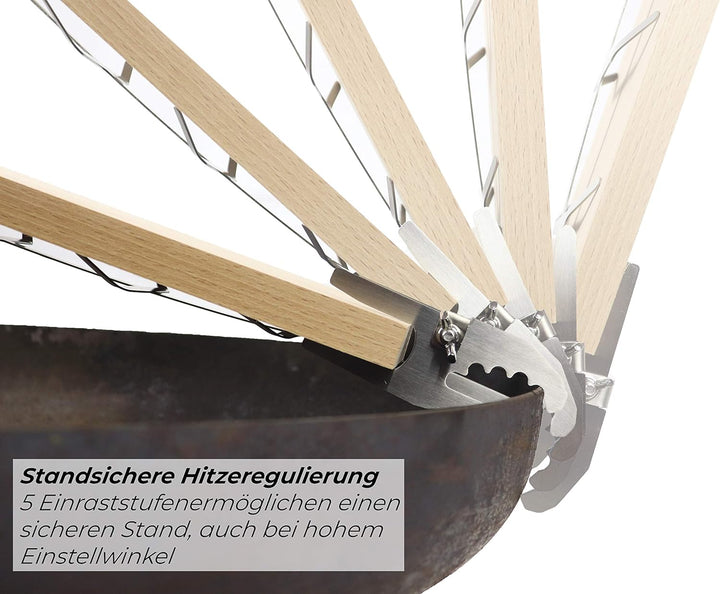 Flammlachsbretter mit Stabiler Edelstahl-Halterung - Grillzubehör für Feuerschalen und Kugelgrill (2