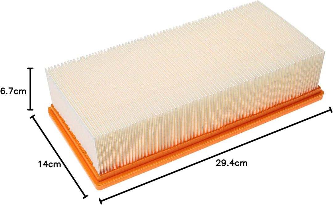 vhbw Flachfaltenfilter Ersatz für Kärcher 6.904-284.0 für Industriestaubsauger, Nass- und Trockensau