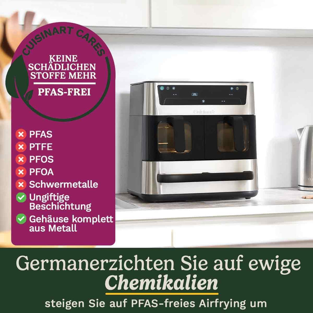 Cuisinart Tri Zone 13,6L Heissluftfritteuse & Ofen | PFAS-frei | 3 Zonen | 2×4,3L Körbe + 5L Schubla