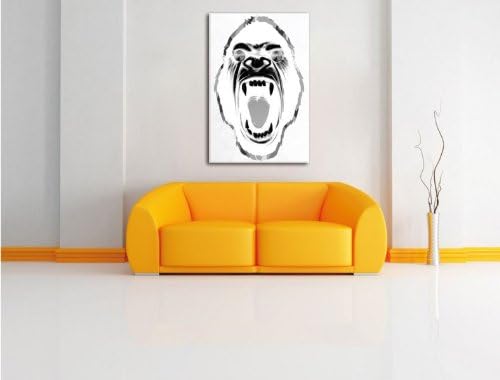 Hypnotic ape negative Leinwandbild Bild auf Leinwand, XXL riesige Bilder fertig gerahmt mit Keilrahm