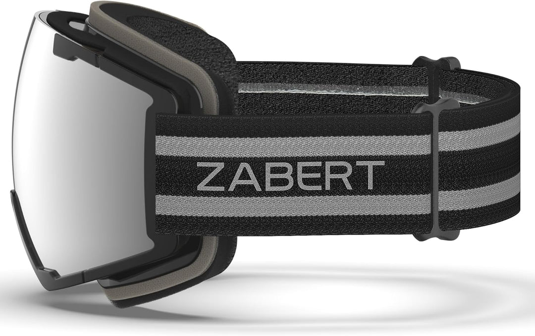 ZABERT Skibrille für Damen Herren Erwachsene Brillenträger, Anti-Beschlag UV-Schutz Anti-Rutsch-Kopf