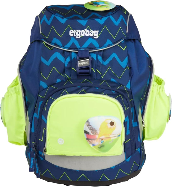 ergobag Fluo LED Seitentaschen Set Geeignet für pack, cubo, cubo light und wide Einheitsgrösse Gelb,