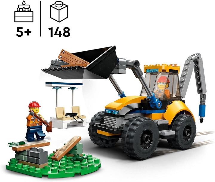 LEGO 60385 City Radlader Baufahrzeug, Bagger-Spielzeug für Kinder als Lernspielzeug mit Minifiguren,