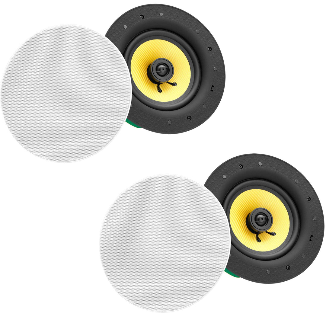 Pronomic 2er Set CLS-880 WH High-End Gewebe Einbaulautsprecher (2-Wege Decken-Lautsprecher Box, 8"/2
