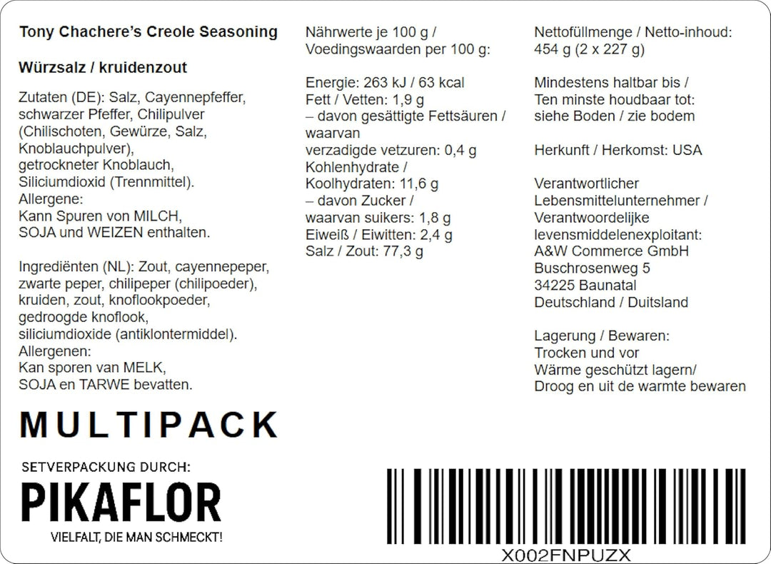 Tony Chachere's Creole Seasoning 2er Set (2x227g) | Originale Würzmischung aus den USA – Doppelpack