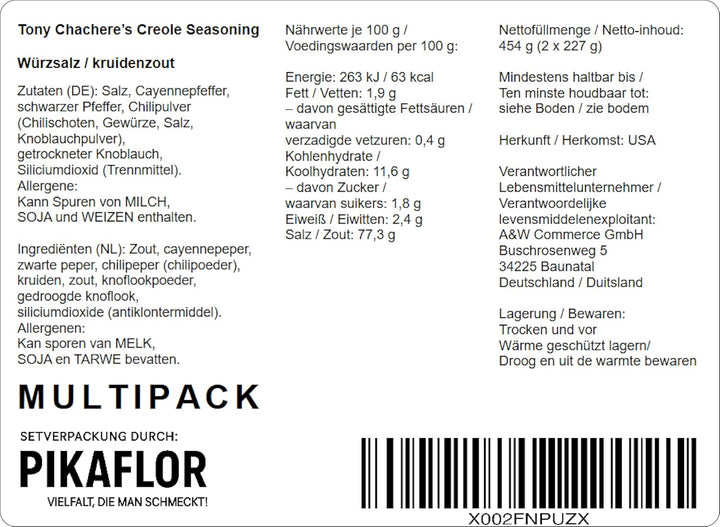 Tony Chachere's Creole Seasoning 2er Set (2x227g) | Originale Würzmischung aus den USA – Doppelpack
