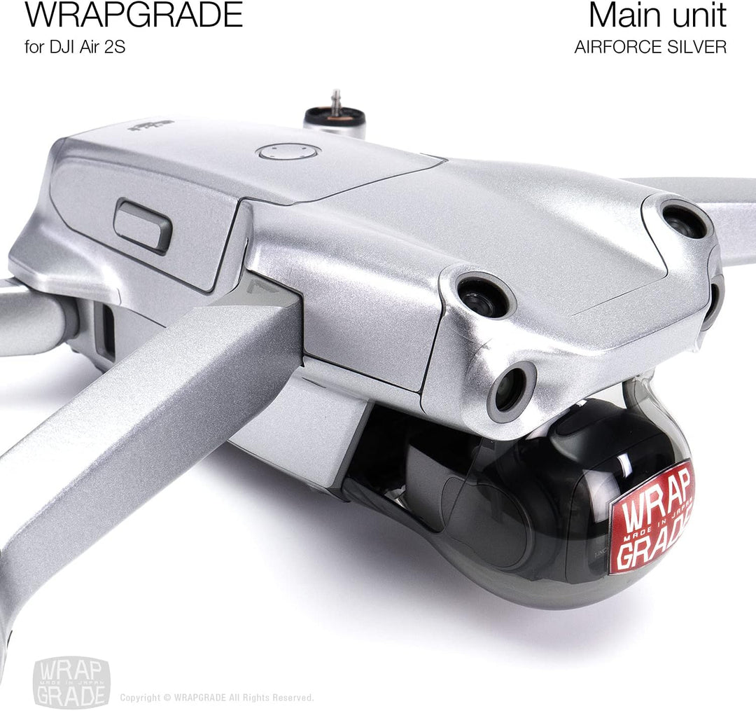 Wrapgrade Main Unit Skin kompatibel mit DJI Air 2S (Airforce Silver)