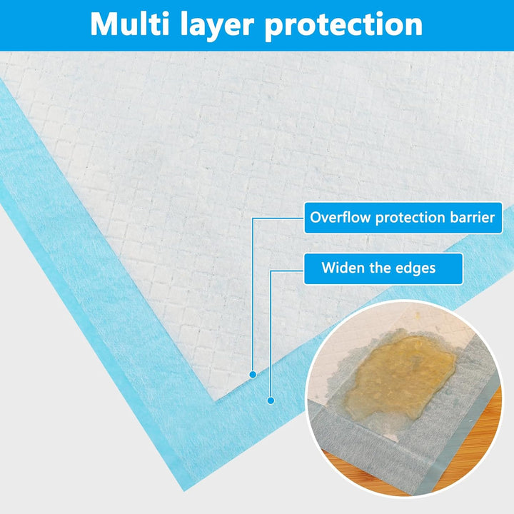 100 Stück PIPI Matten für Hunde und Welpen, 33 × 45cm Trainingspads, Wickelunterlagen Baby Geeignet
