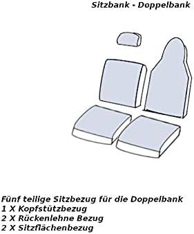 Front Sitzbezüge Sitzschoner Fahrersitz Sitzbank-Doppelbank (klappbar) kompatibel mit Opel Movano
