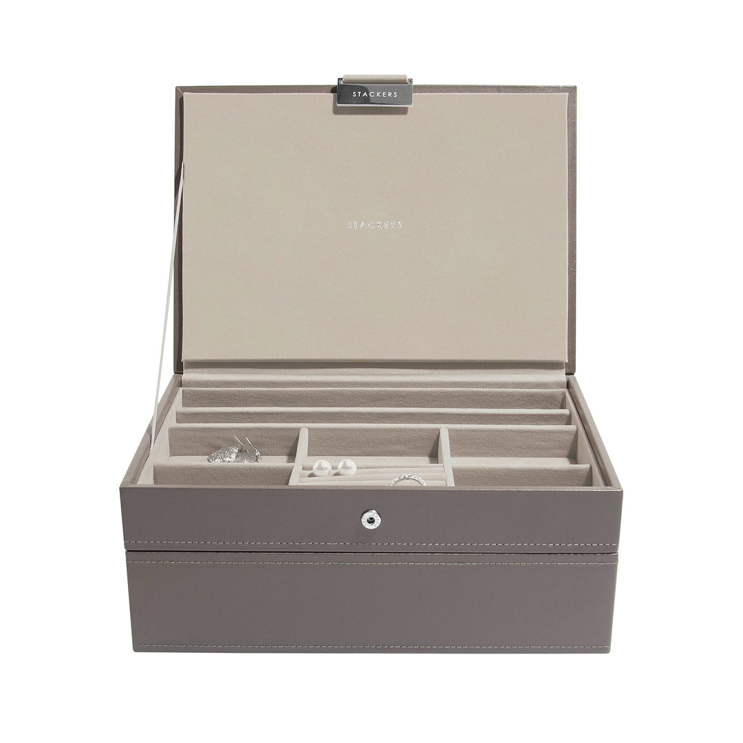 Stackers Mink Classic Medium Jewellery Box Set of 2, Mink